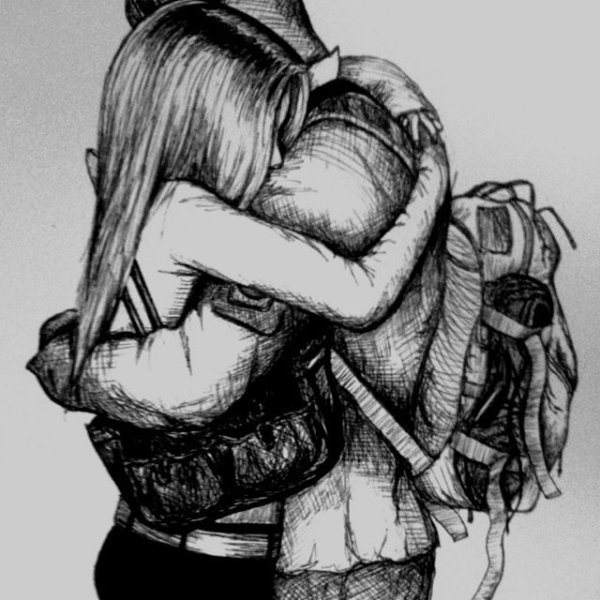 Объятия зарисовка