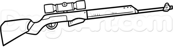 Рисунок ружья карандашом для детей