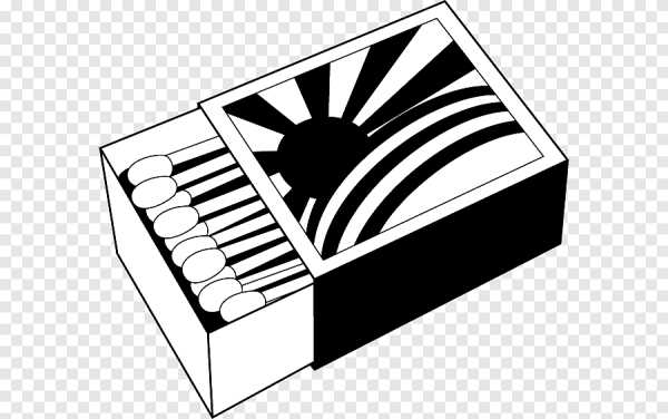 Коробок спичек на прозрачном фоне