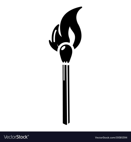 Горящая спичка вектор