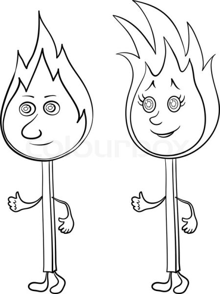 Спичка раскраска