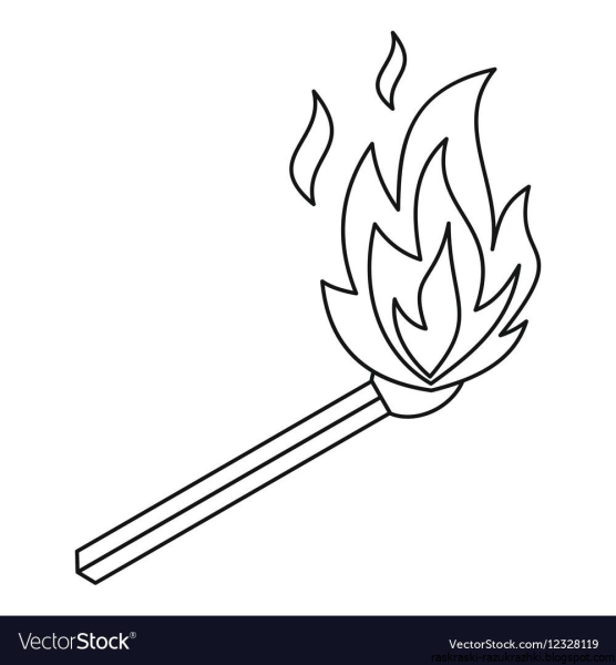 Огонь раскраска