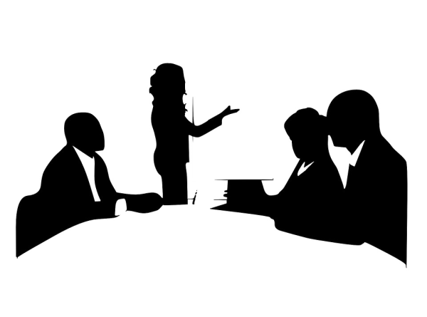 Совещание на белом фоне