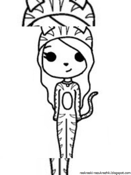 Раскраски для девочек кавайные девочки