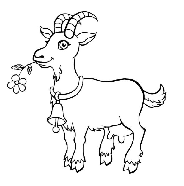 Коза раскраска