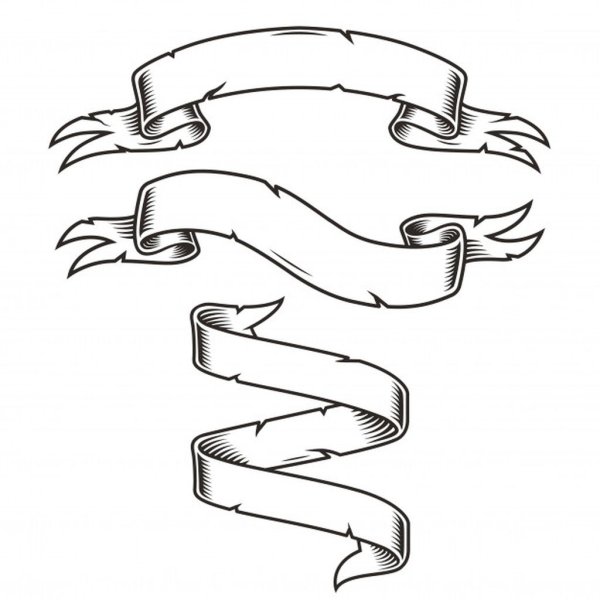 Ленточка тату эскиз