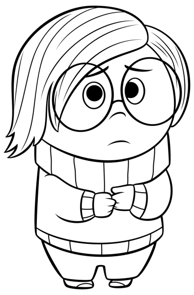 Печаль из головоломки раскраска