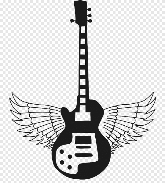 Электрогитара черно белая