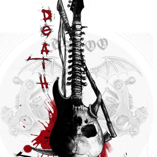 Электрогитара черно белая