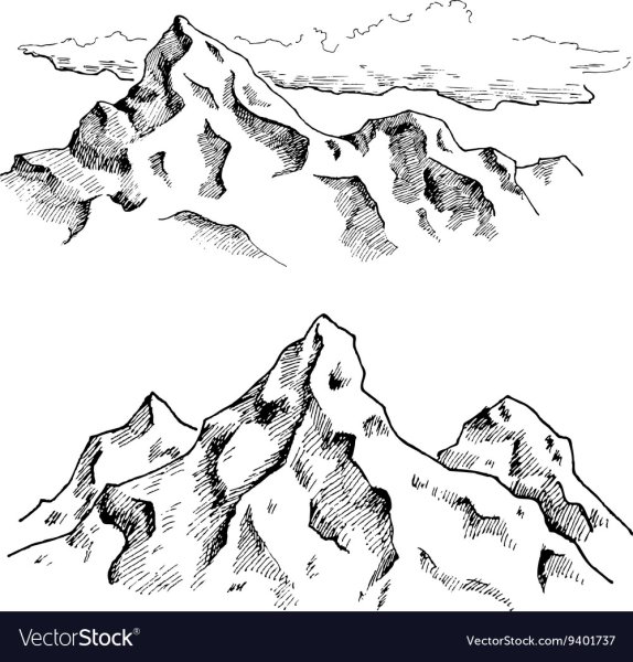 Рисунок гор схематично