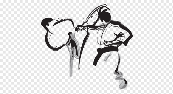 Каратист на прозрачном фоне