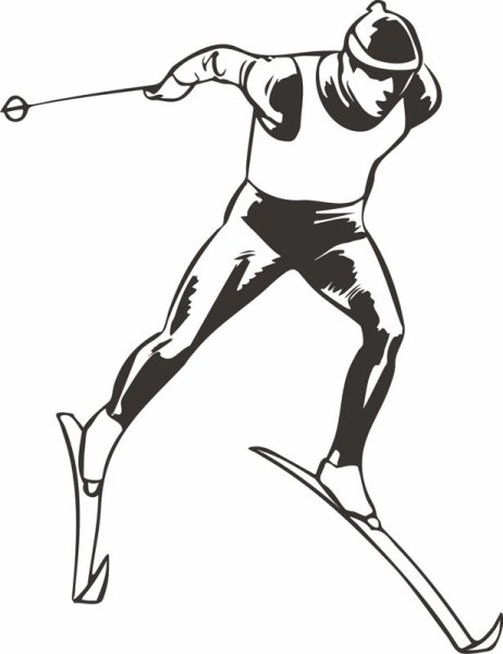 Лыжный спорт черно белый