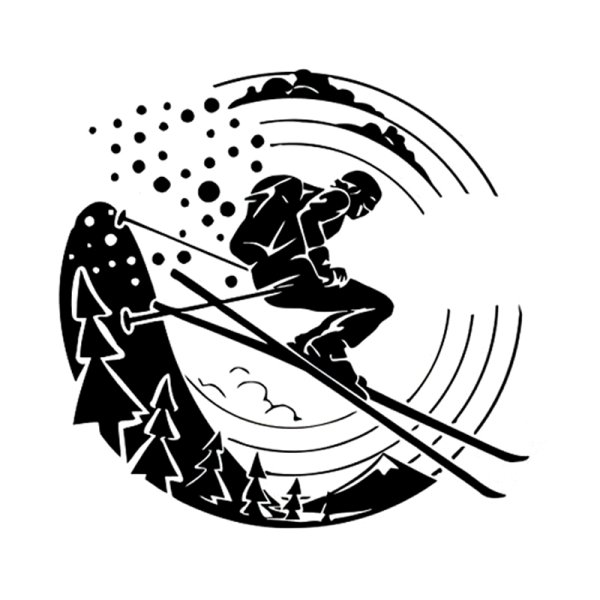 Трафарет горнолыжника