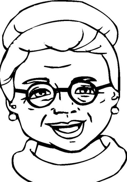 Бабушка раскраска для детей