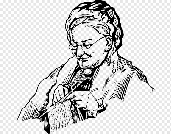 Раскраска бабушка с пирожками