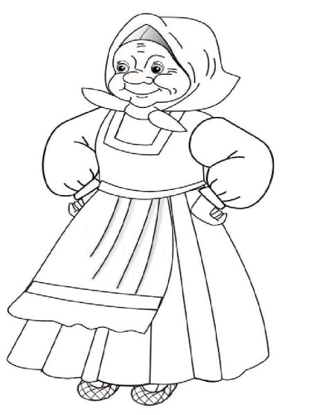 Раскраска бабушка