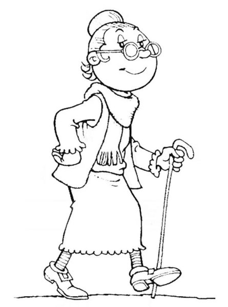 Раскраска пожилые люди