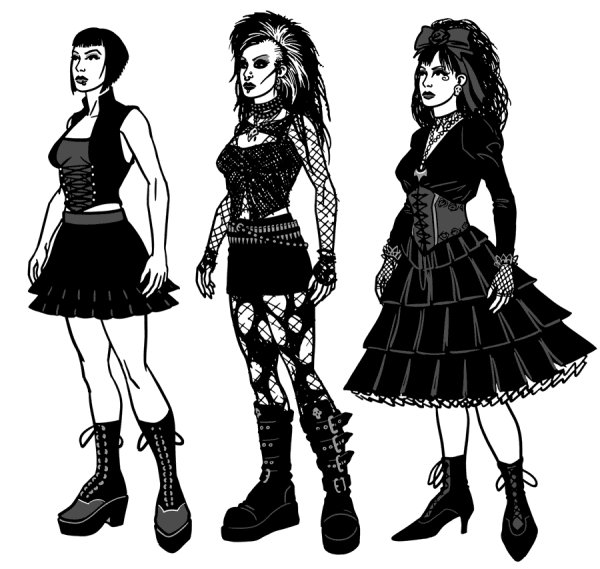 Стиль панк эскизы одежды