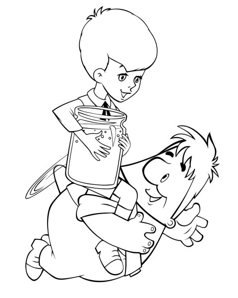 Малыш и Карлсон. Раскраска