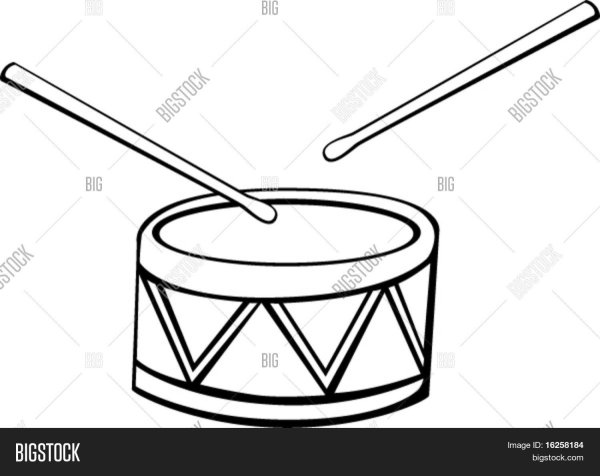 Барабан раскраска для малышей