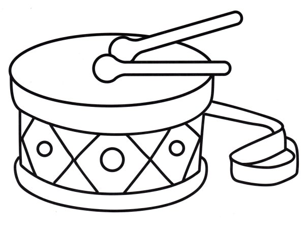 Барабан музыкальный инструмент раскраска