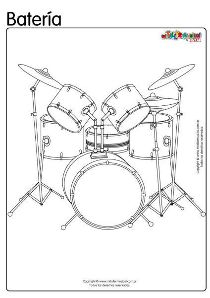 Музыкальные инструменты раскраска