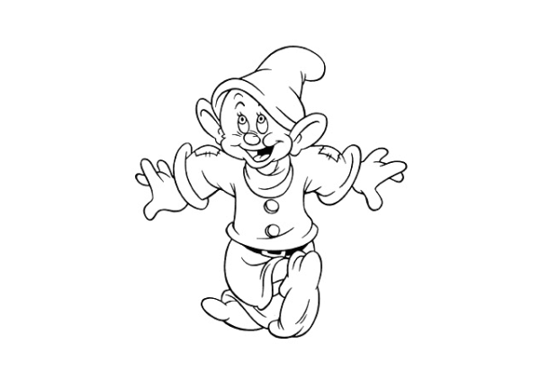 Контур гнома для раскрашивания