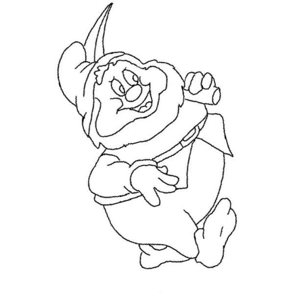 Веселый гномик раскраска