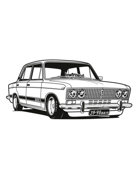 Раскраска ВАЗ 2106 сбоку