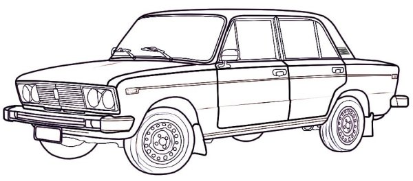 ВАЗ 2106 спереди карандашом