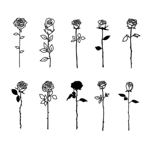 Маленькие розы тату эскизы