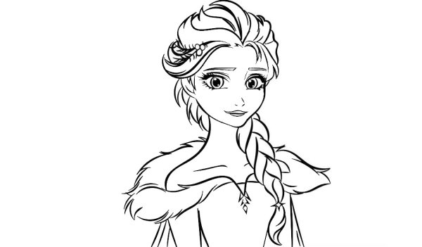 Эльза Холодное сердце черно белая