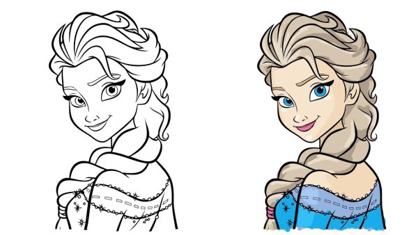 Эльза раскраска цветная