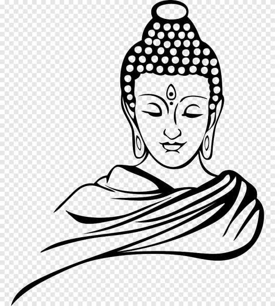 Будда Гаутама Шакьямуни чёрно белая