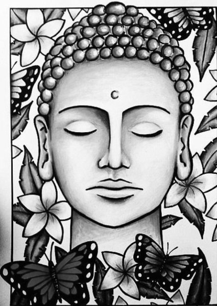 Будда карандашом