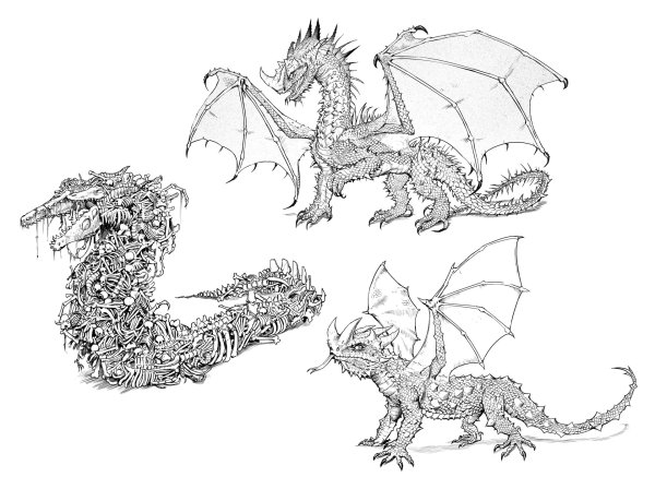 Раскраска дракон гидра