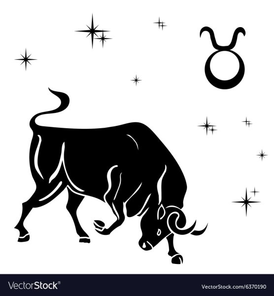 Знак тельца на черном фоне