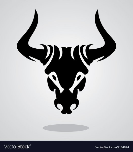 Тату Телец в стиле трайбл