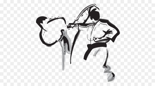 Каратист на прозрачном фоне