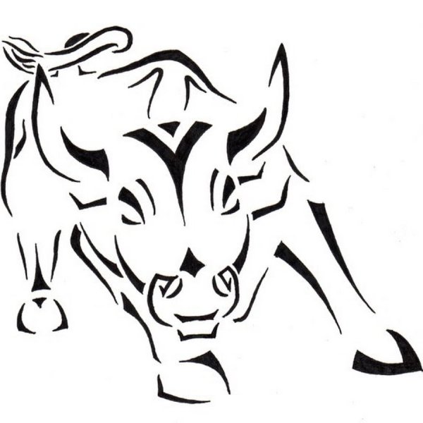 Тату трайбл бык