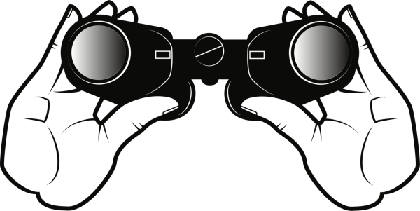 Наблюдатель с биноклем