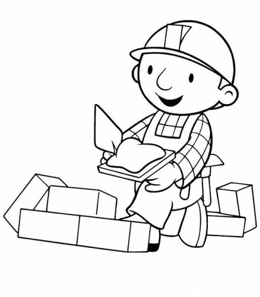 Профессия Строитель раскраска