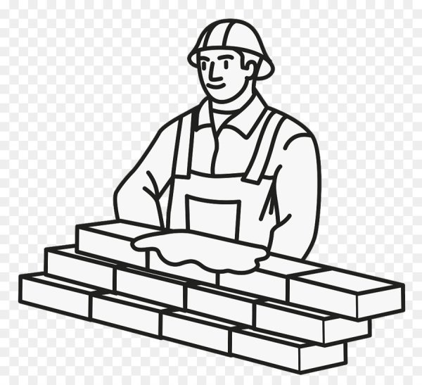 Профессия каменщик раскраска