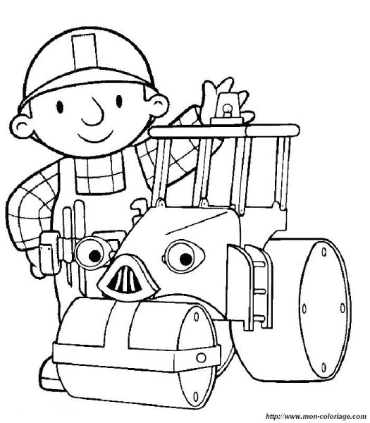 Строитель раскраска для детей