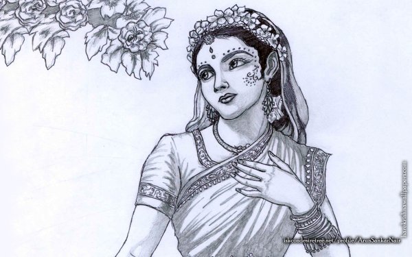 Кришна рисунок карандашом