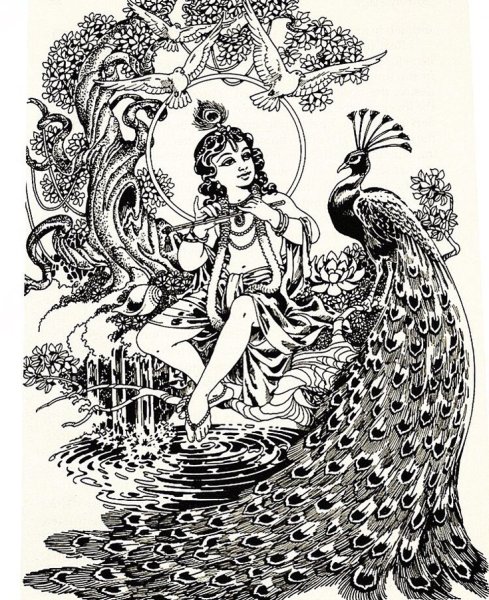 Кришна тату эскиз