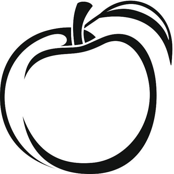 Яблоко силуэт вектор