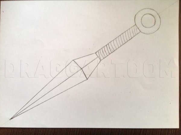 Нарисовать нож из стандофф 2 кунай