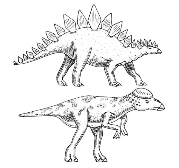 Рогатые динозавры срисовать