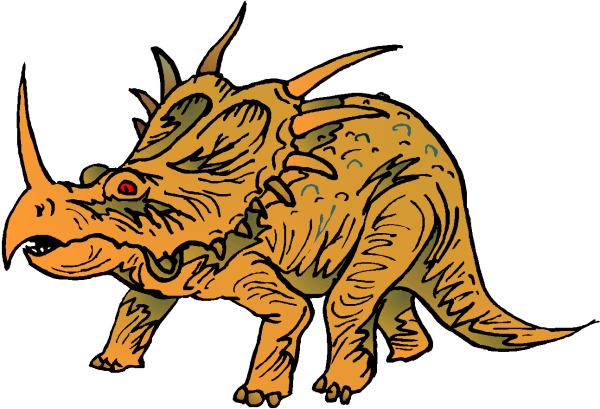 Динозавр Трицератопс карандашом